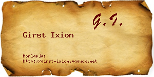 Girst Ixion névjegykártya
